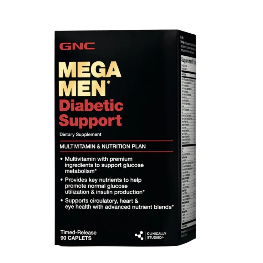 GNC Mens Mega Men Diabético Support 90 Caplets
